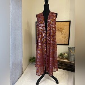 Lularoe Joy long open vest Size small